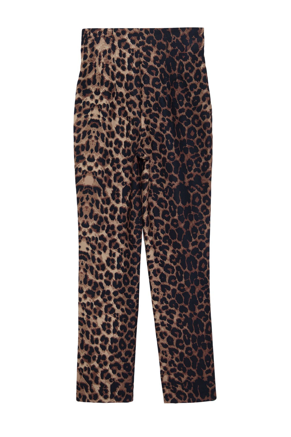 Cok Renkli Cigarette Kal?p Leopar/Animal Desen Yuksek Bel Bilek Boy Dokuma Pantolon TWOSS20PL0515