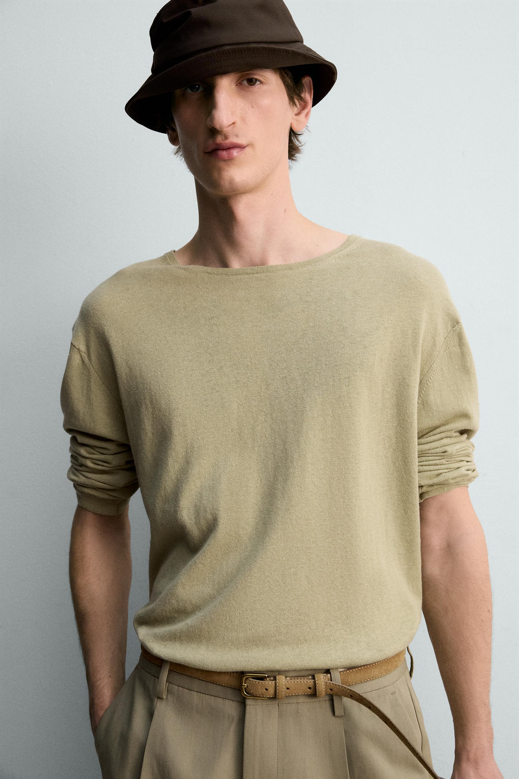 JERSEY LIGERO ALGOD?N - LINO LIMITED EDITION / Verde Salvia - Zara фото 5