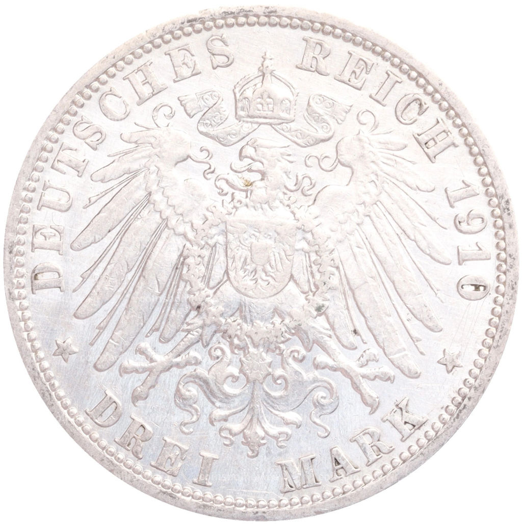 Монета 3 марки 1910 года А Германия (Пруссия)
