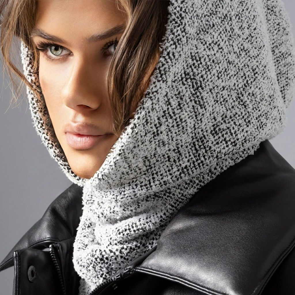 Капор черно-белый CHARUTTI