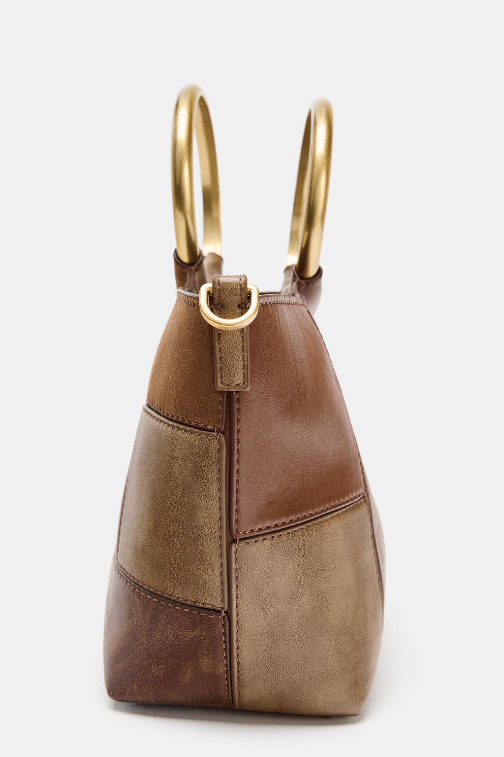 PATCHWORK MINI BUCKET BAG WITH RIGID HANDLES - Zara фото 10