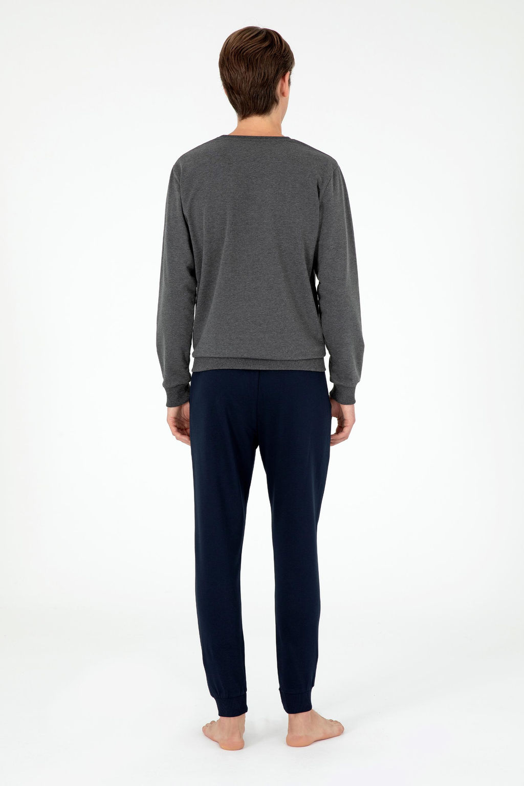 Мужской пижамный комплект антрацитового меланжевого цвета Неожиданная скидка в корзине - U.s. polo assn фото 4