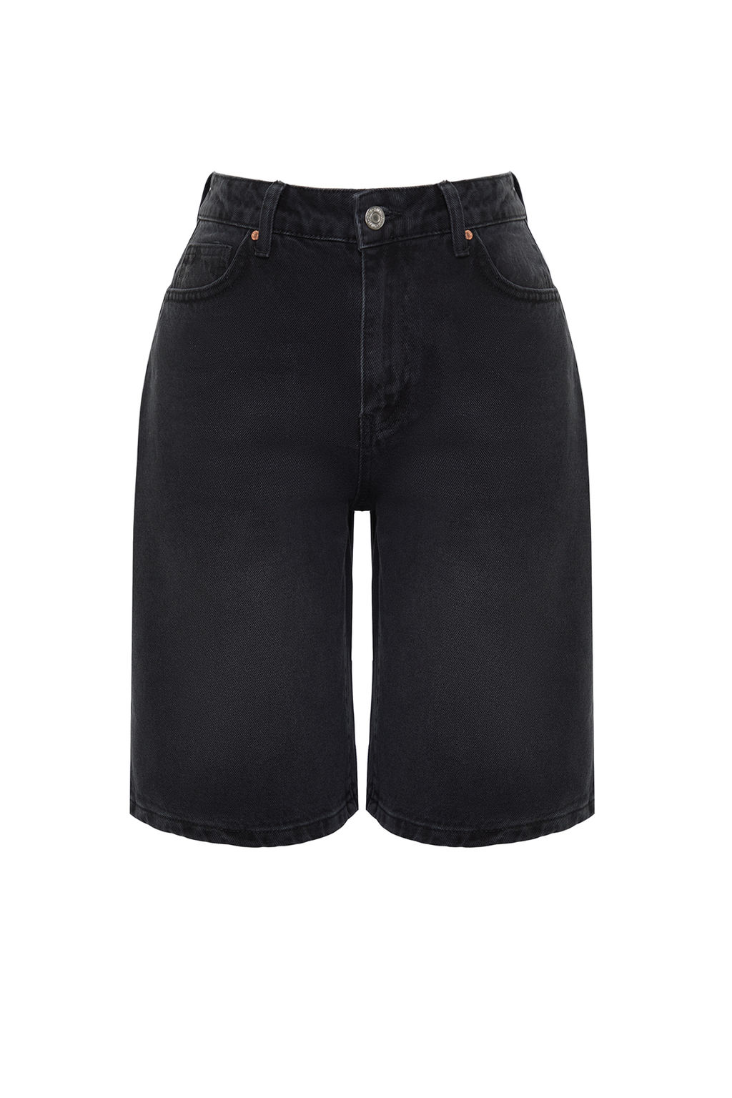 TRENDYOLMILLA Mavi Yuksek Bel Denim Bermuda TWOSS24SR00007  фото 7