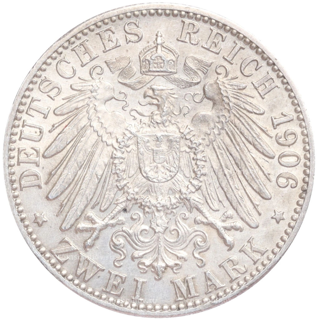 2 марки 1906 года Германия (Баден) 50 лет свадьбе Фридриха I и Луизы Прусской