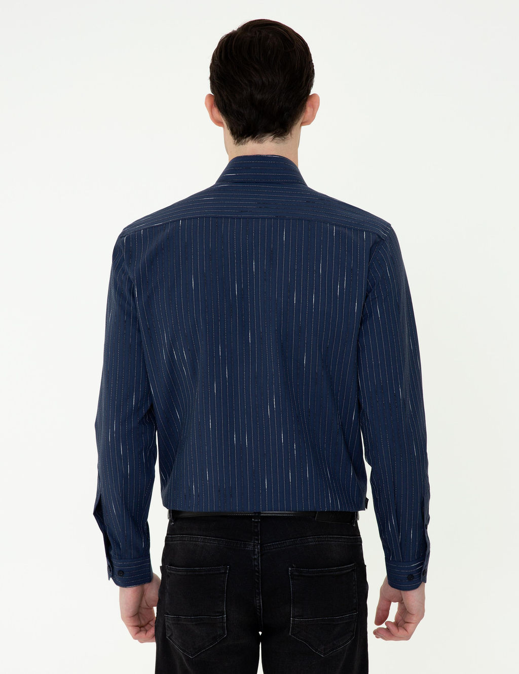 Lacivert Slim Fit Uzun Kollu G_mlek - Pierre cardin фото 3