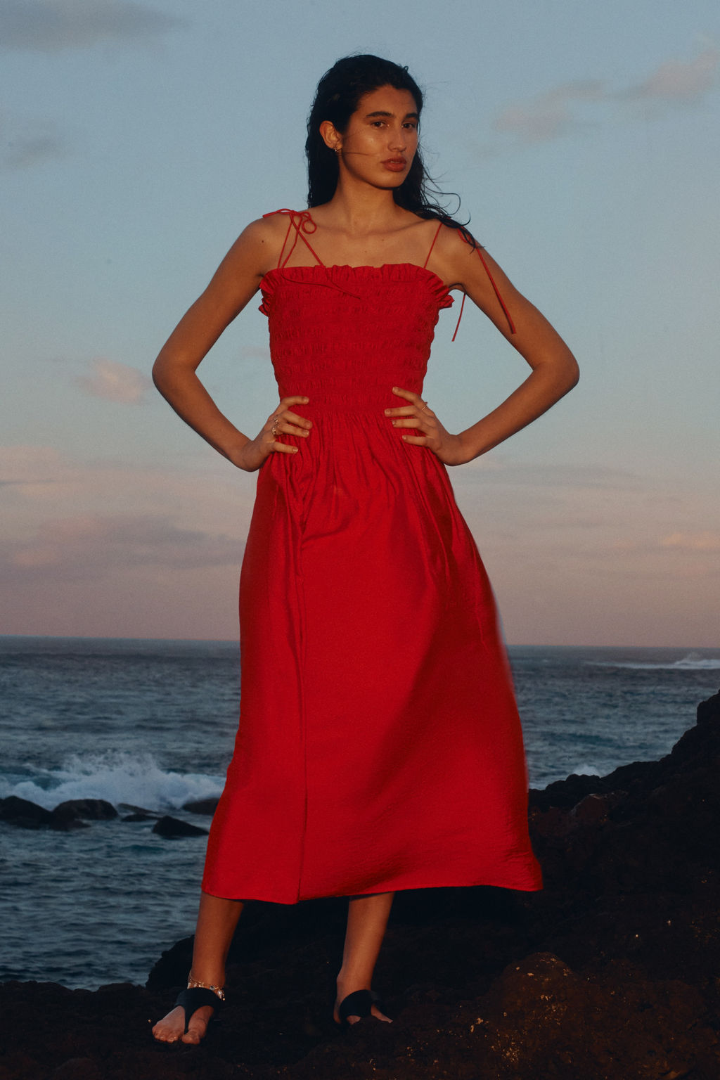 Vestido de tirantes con cuerpo nido de abeja - H&m фото 4