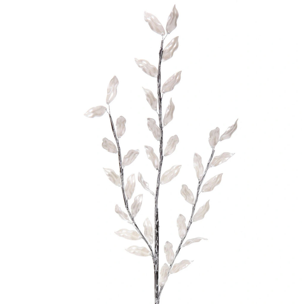 Цена за 2 шт. Ветка декоративная "Блеск камней" 63 см, Серебро