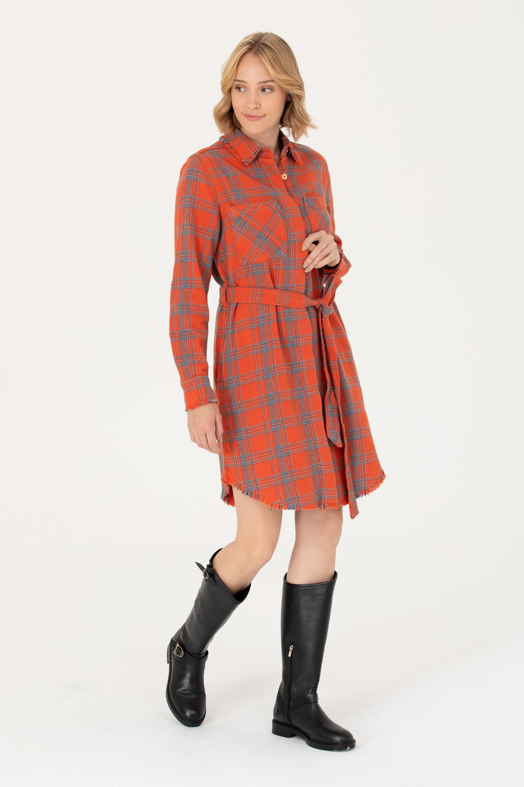 Kad_n Turuncu Jean Elbise - U.s. polo assn фото 3