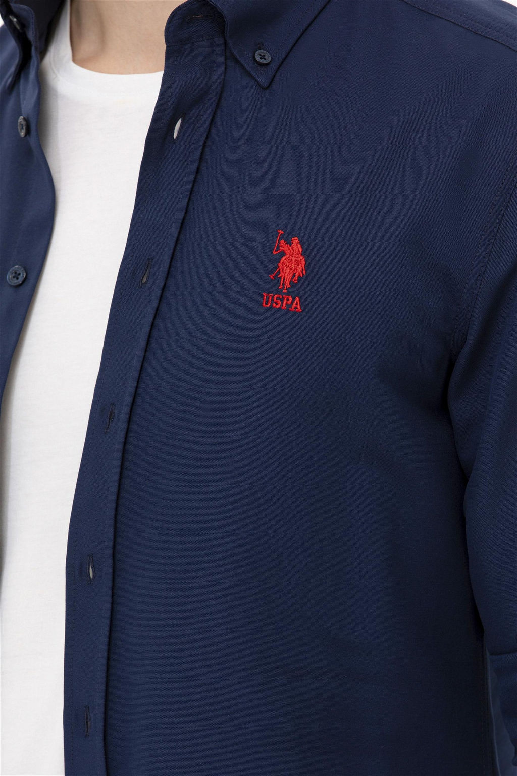 Мужская темно-синяя базовая рубашка с длинным рукавом Неожиданная скидка в корзине - U.s. polo assn фото 7