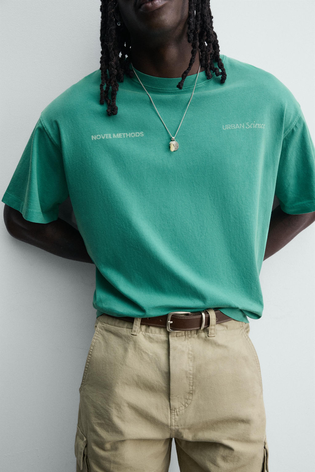 CAMISETA RELAXED FIT ESTAMPADOS LAVADOS / Verde claro