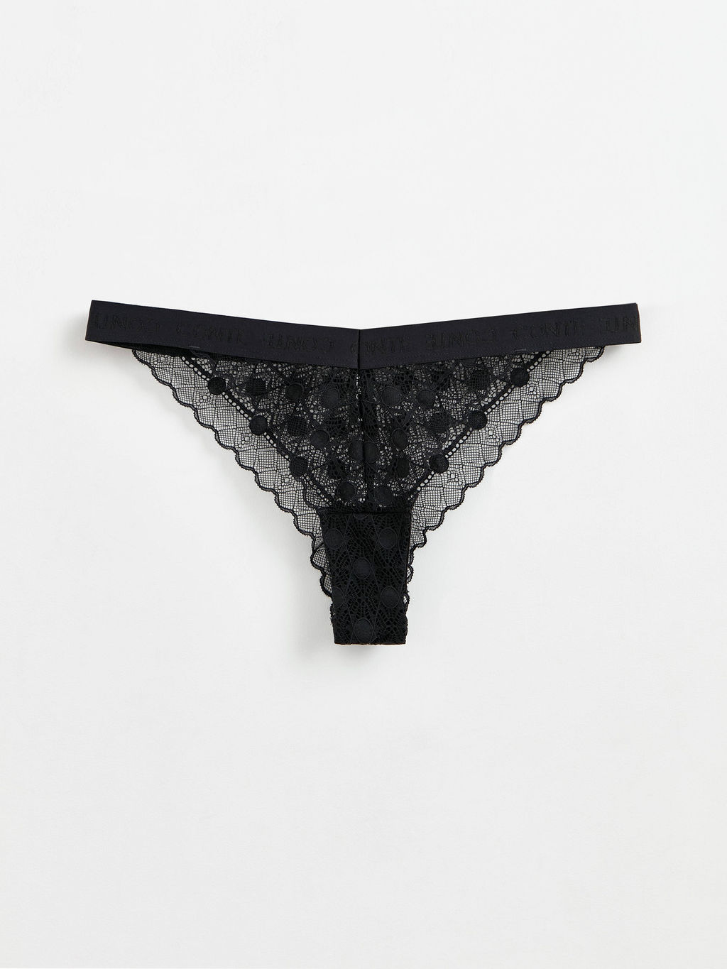 CONTE DOTS LBR 1542 Трусы бразилиана из кружева с V-образной линией талии black - Conte elegant фото 5