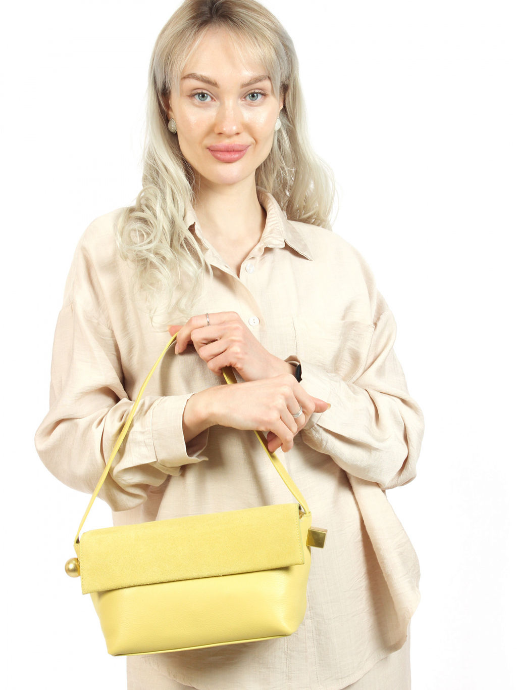 LACCOMA сумка АЛ2042-2Ф-салатовый натуральная замша хлопок  фото 2