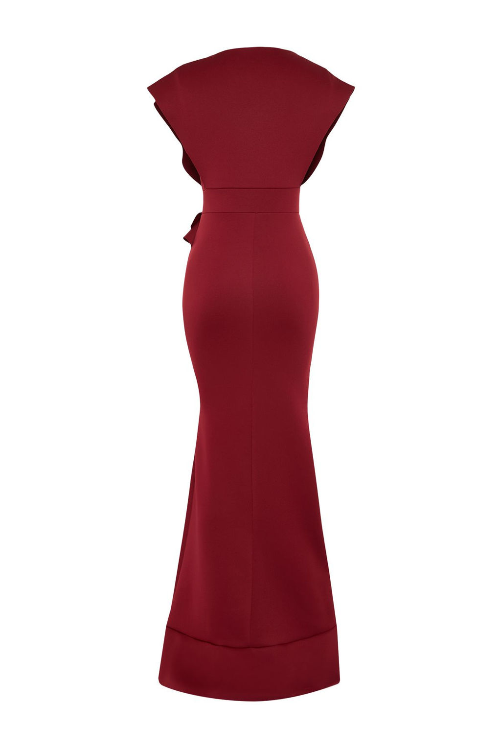 Bordo F?rf?r Detayl? Dokuma Uzun S?k Abiye Elbise TPRSS24AE00251 - Trendyolmilla фото 8
