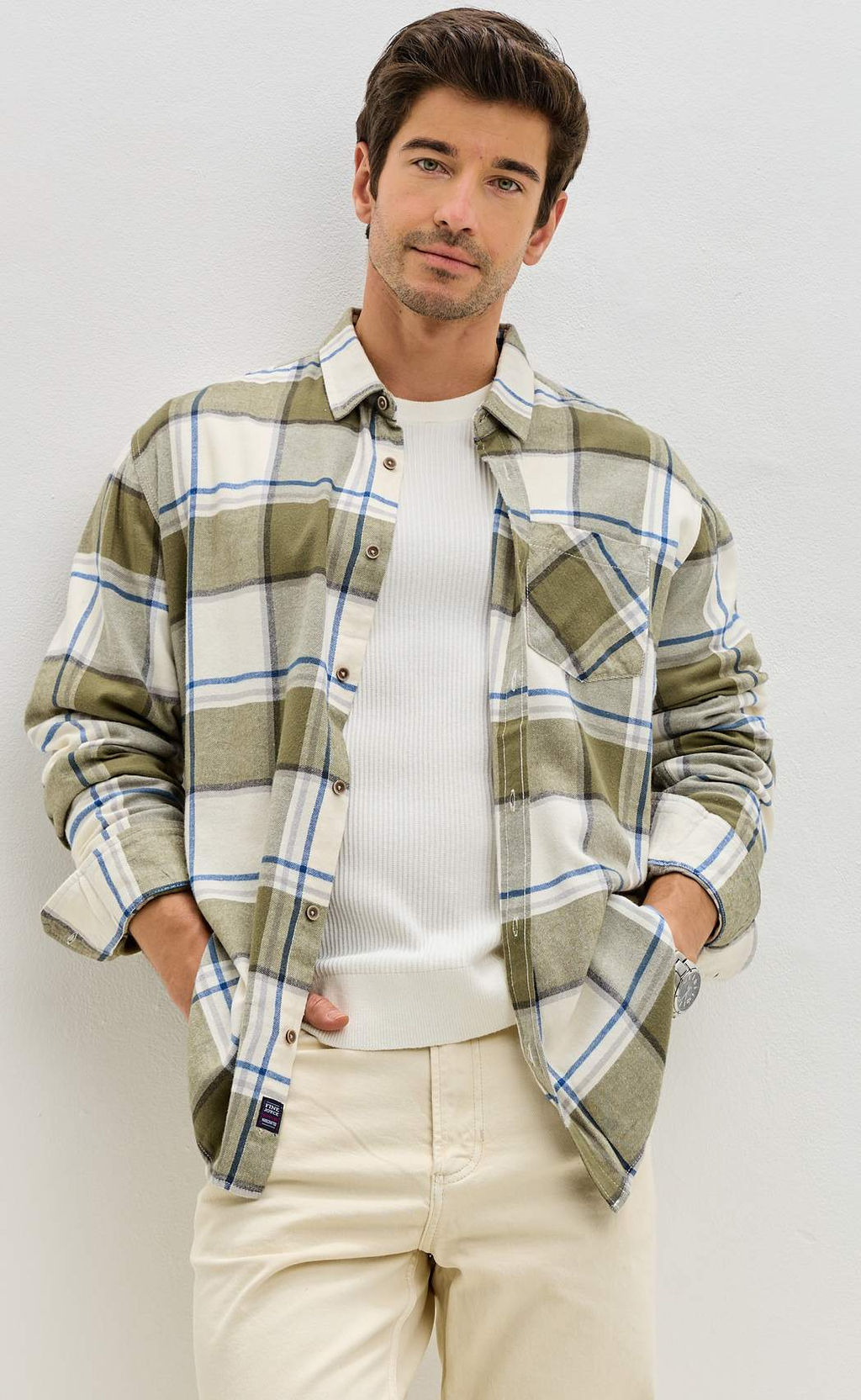 Рубашка F521-0460 khaki-milk - Fine joyce фото 2