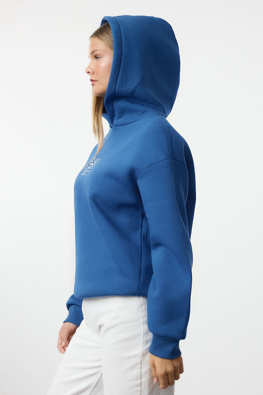 Saks Oversize/Genis Kal?p Nak?sl? Kal?n Ici Polarl? Orme Sweatshirt TWOAW25SW00070