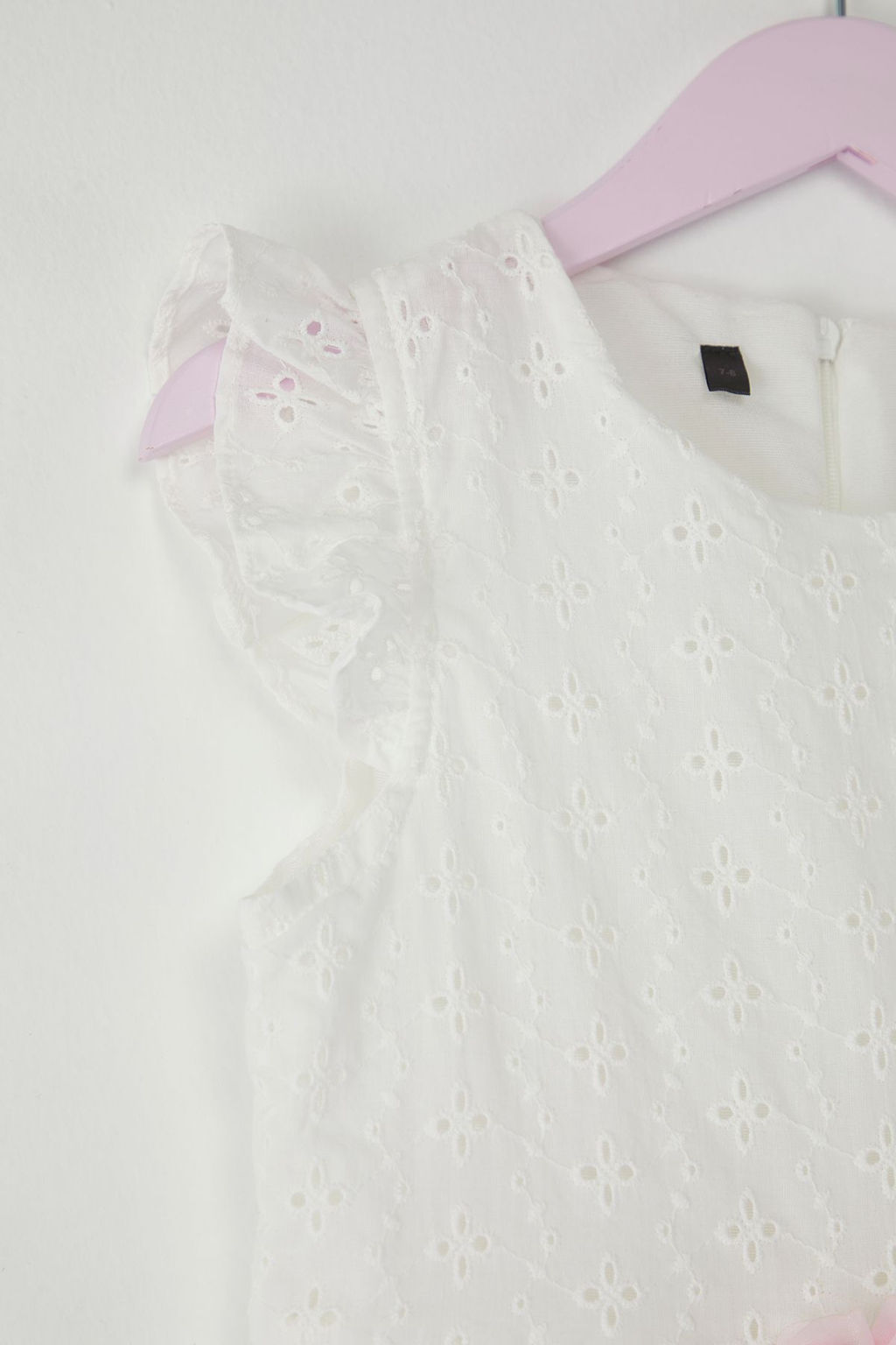 Somon Pamuklu F?rf?rl? Cicek Detayl? Mini K?sa Kol K?z Cocuk Dokuma Elbise TKDSS25EL00034 - Trendyolmilla фото 6