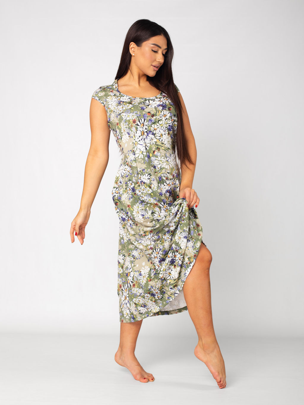 Сарафан женский кулирка СЛАВЯНКА ЗЕЛЕНЬ - Domtrik фото 5