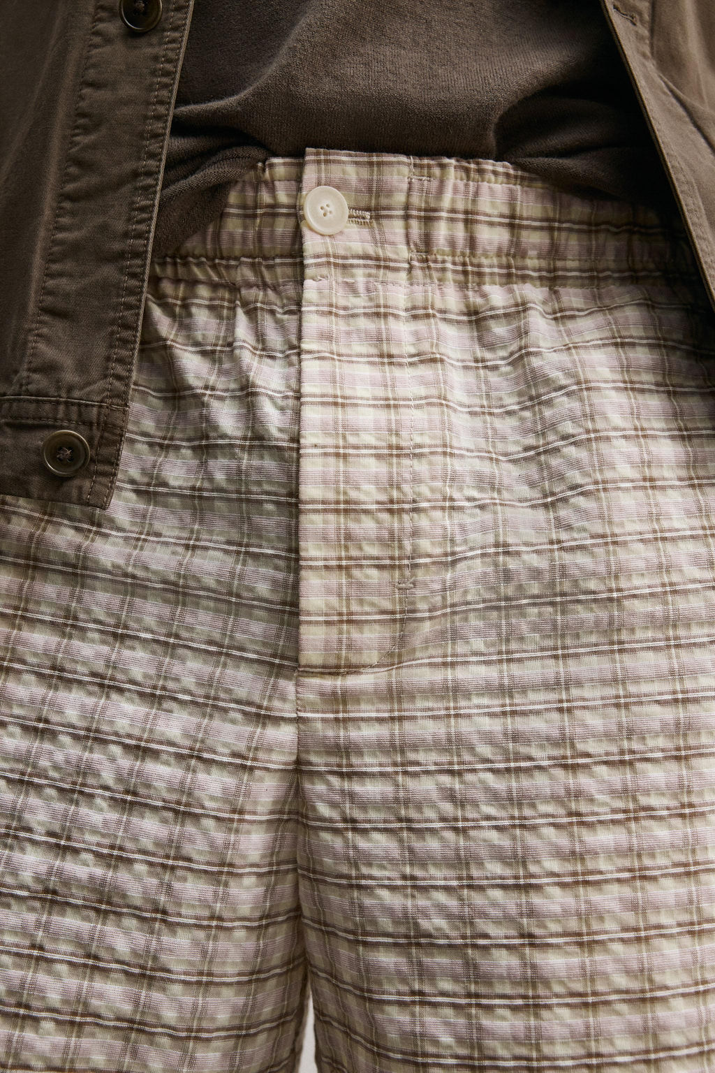TEXTURED CHECK BERMUDA SHORTS - Zara фото 6
