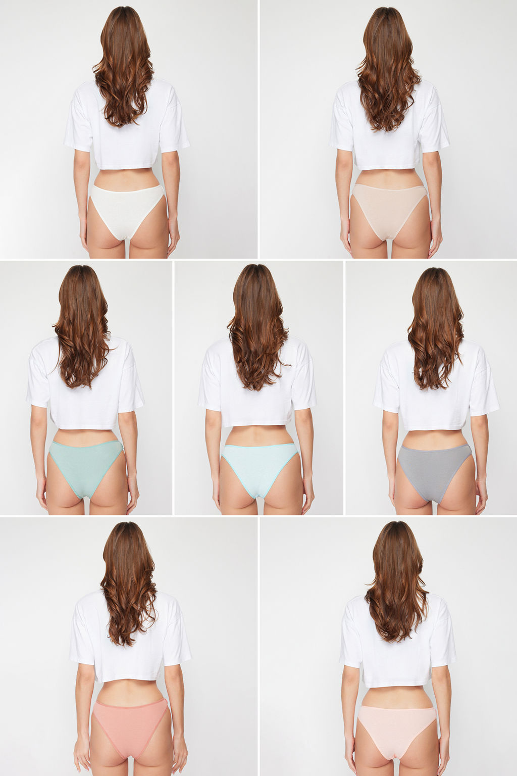 Trendyolmilla Beyaz-Cok Renkli 7li Paket Pamuklu Brazilian Orme Kulot THMSS23KU00056 фото 2