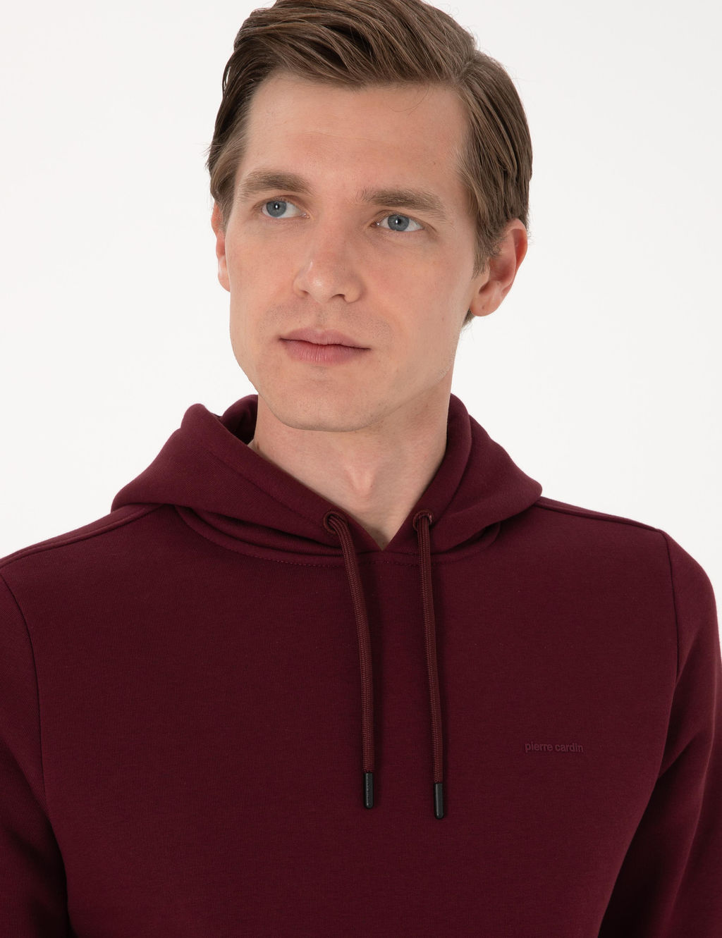 Bordo 2 _plik Regular Fit __i Polarl_ Kap__onlu Basic Sweatshirt
