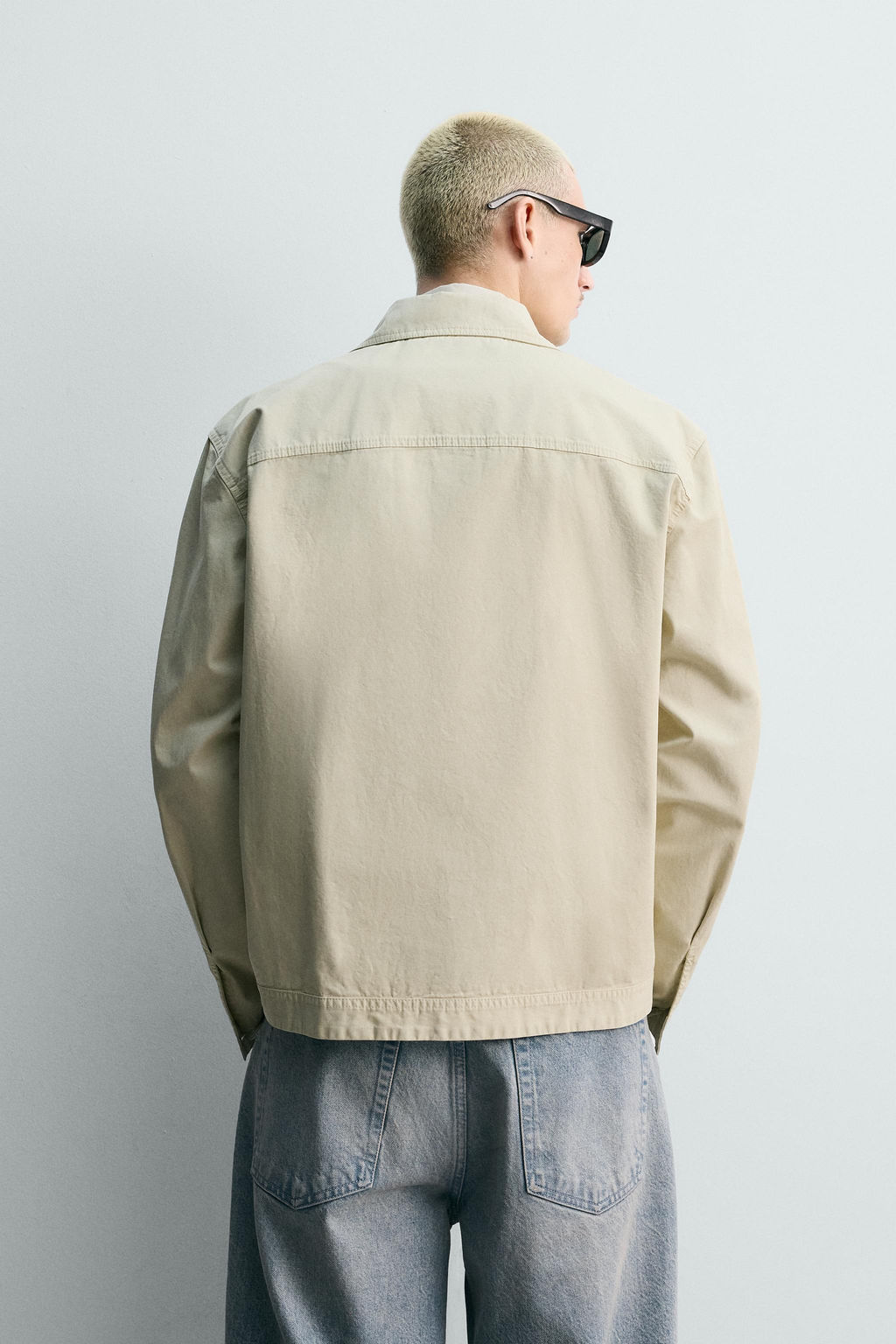 SOBRECAMISA REGULAR FIT POPEL?N / Verde claro - Zara фото 3