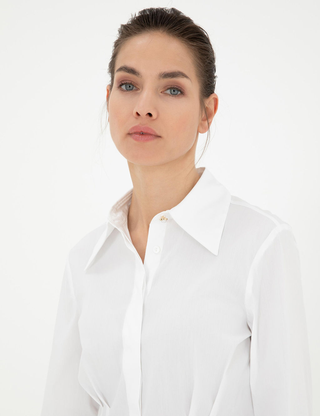 Beyaz Slim Fit Uzun Kollu G_mlek