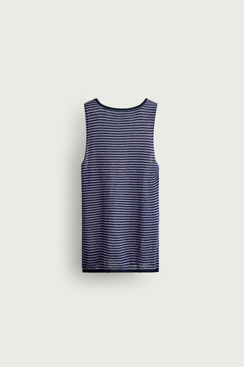 CAMISETA TANK PUNTO JACQUARD RAYAS / Lila - Zara фото 8
