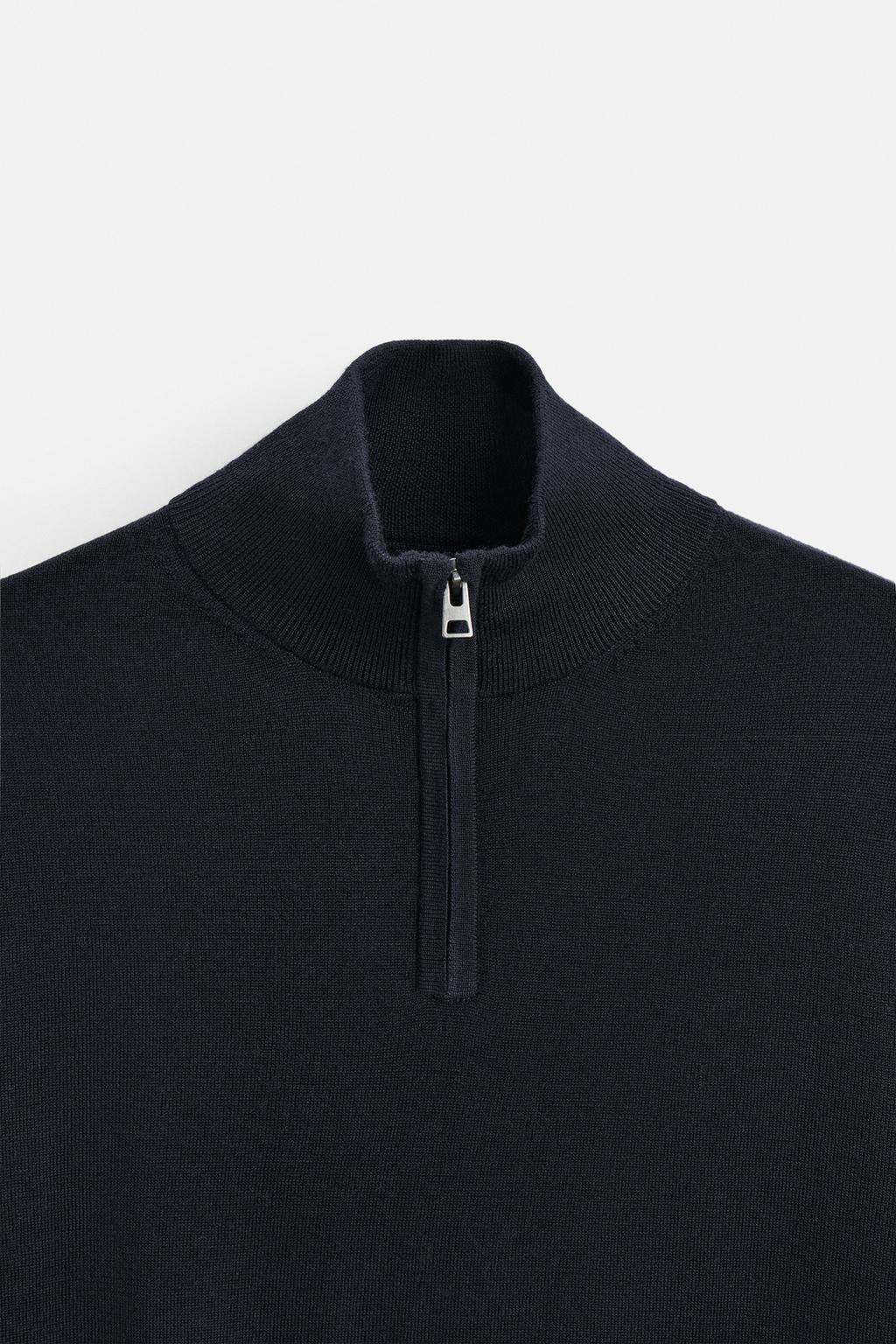 100% WOOL QUARTER ZIP JUMPER - Zara фото 18