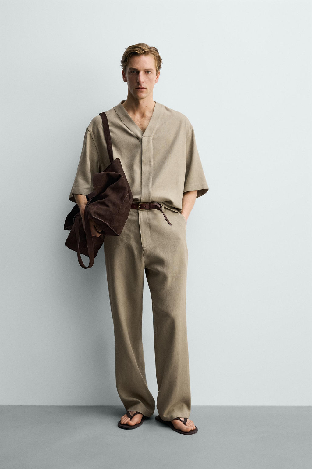 CAMISA RELAXED FIT VISCOSA - C??AMO / Vis?n