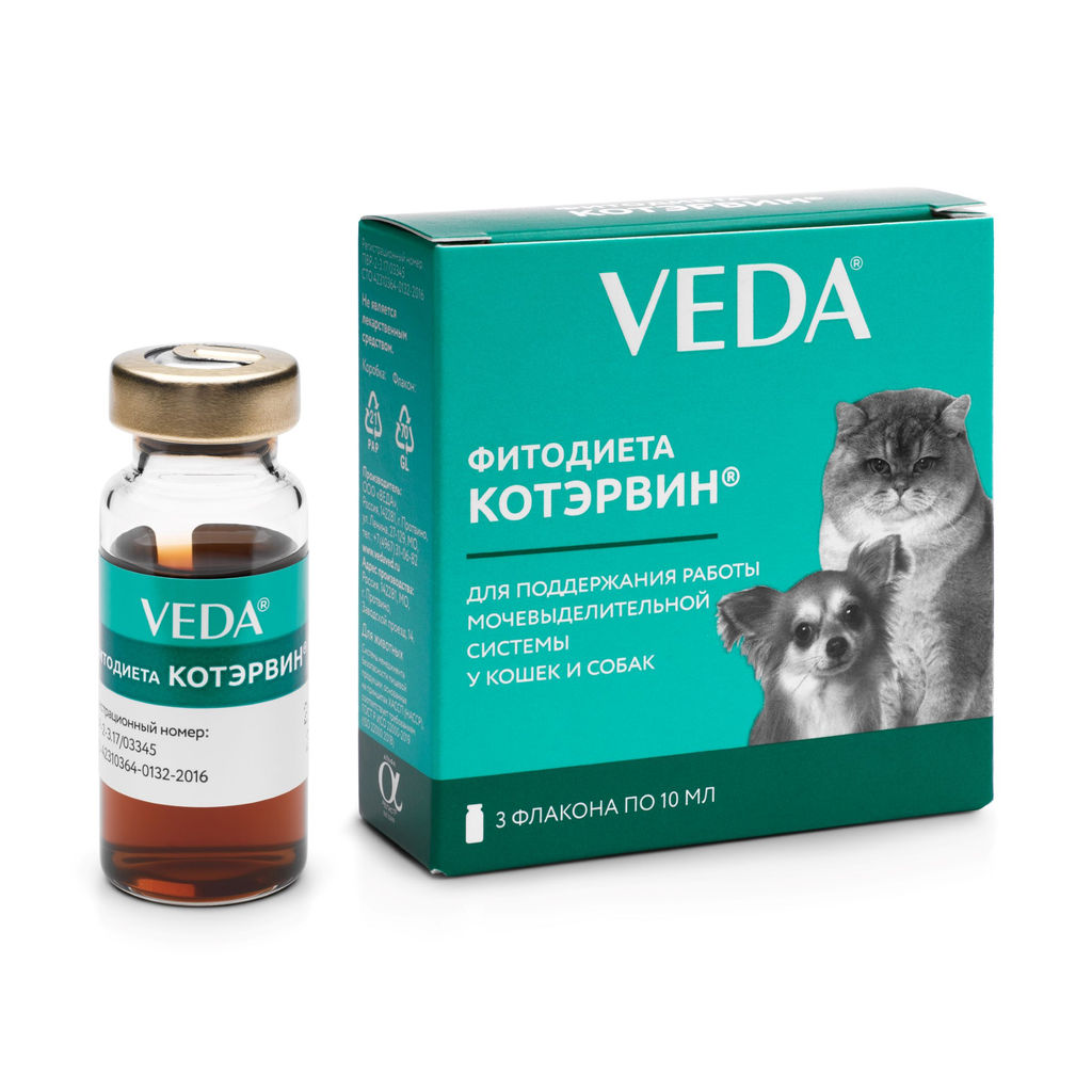 Фитодиета Котэрвин для лечения и профилактики мочекам.болезни, 3фл. по 10мл = блок