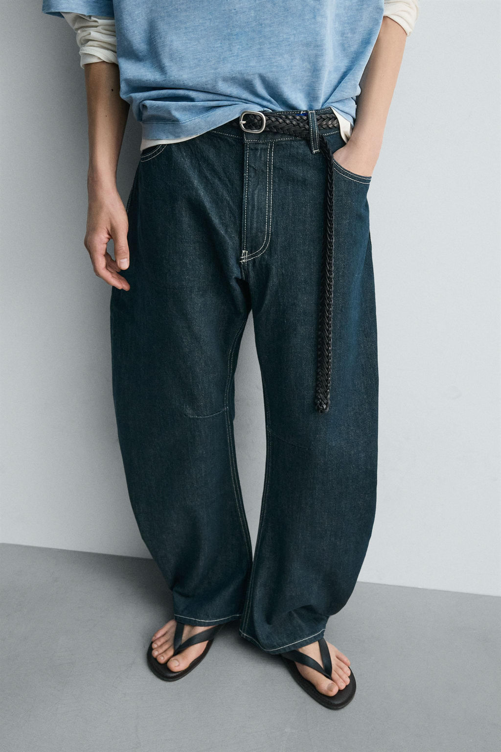 JEANS RELAXED BARREL FIT / ?ndigo - Zara фото 9