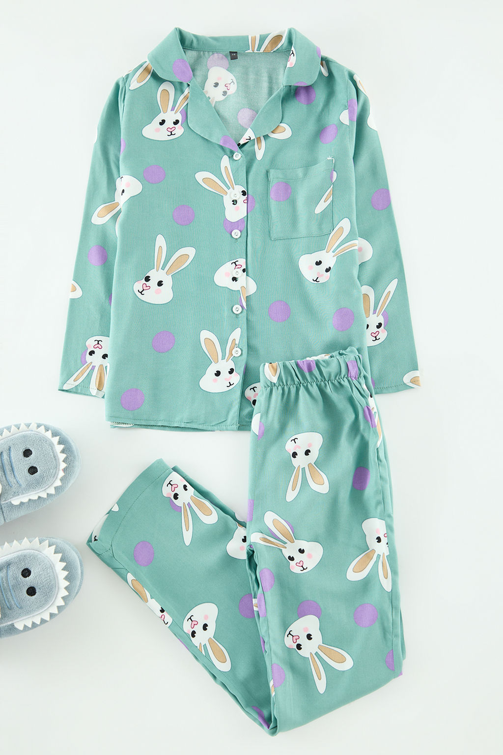 Cok Renkli Tavsan Desenli K?z Cocuk Mini Me Anne K?z Pijama Tak?m? Alt Ust Tak?m TKDAW25PT00011 - Trendyolmilla фото 3