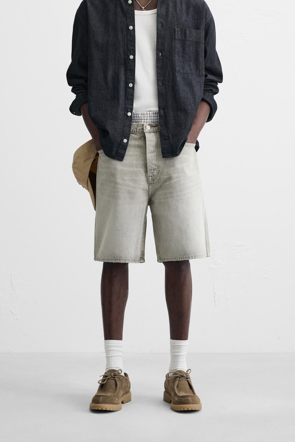 STRAIGHT-LEG DENIM BERMUDA SHORTS - Zara фото 32