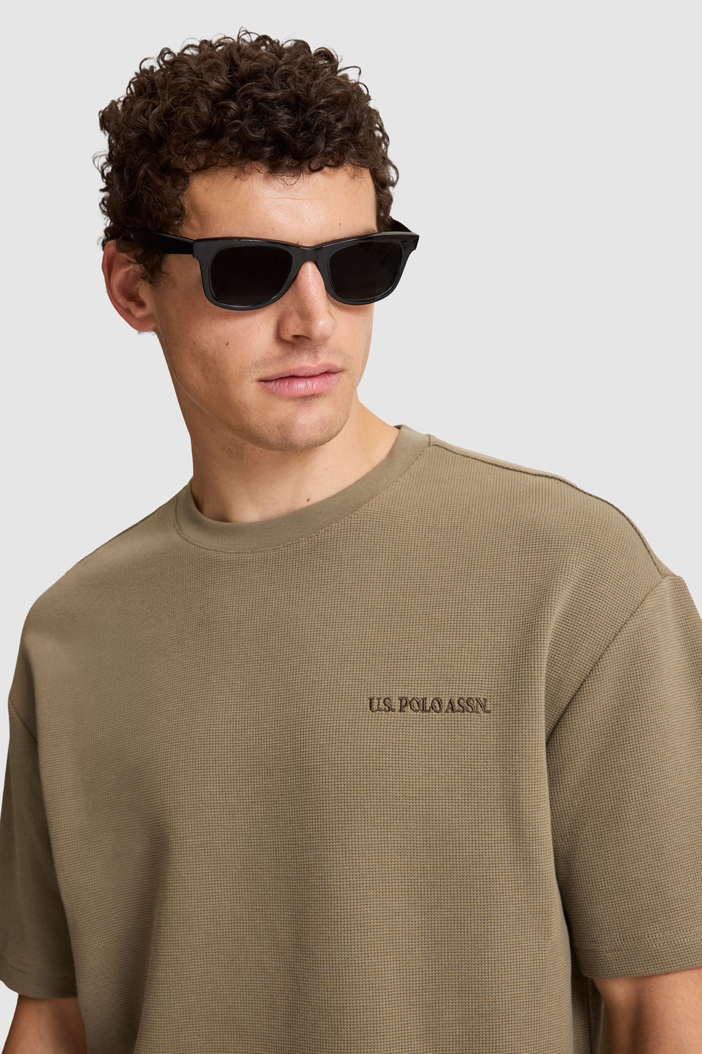 Erkek Haki Comfort Fit Bisiklet Yaka TiЕГrt - U.s. polo assn фото 2