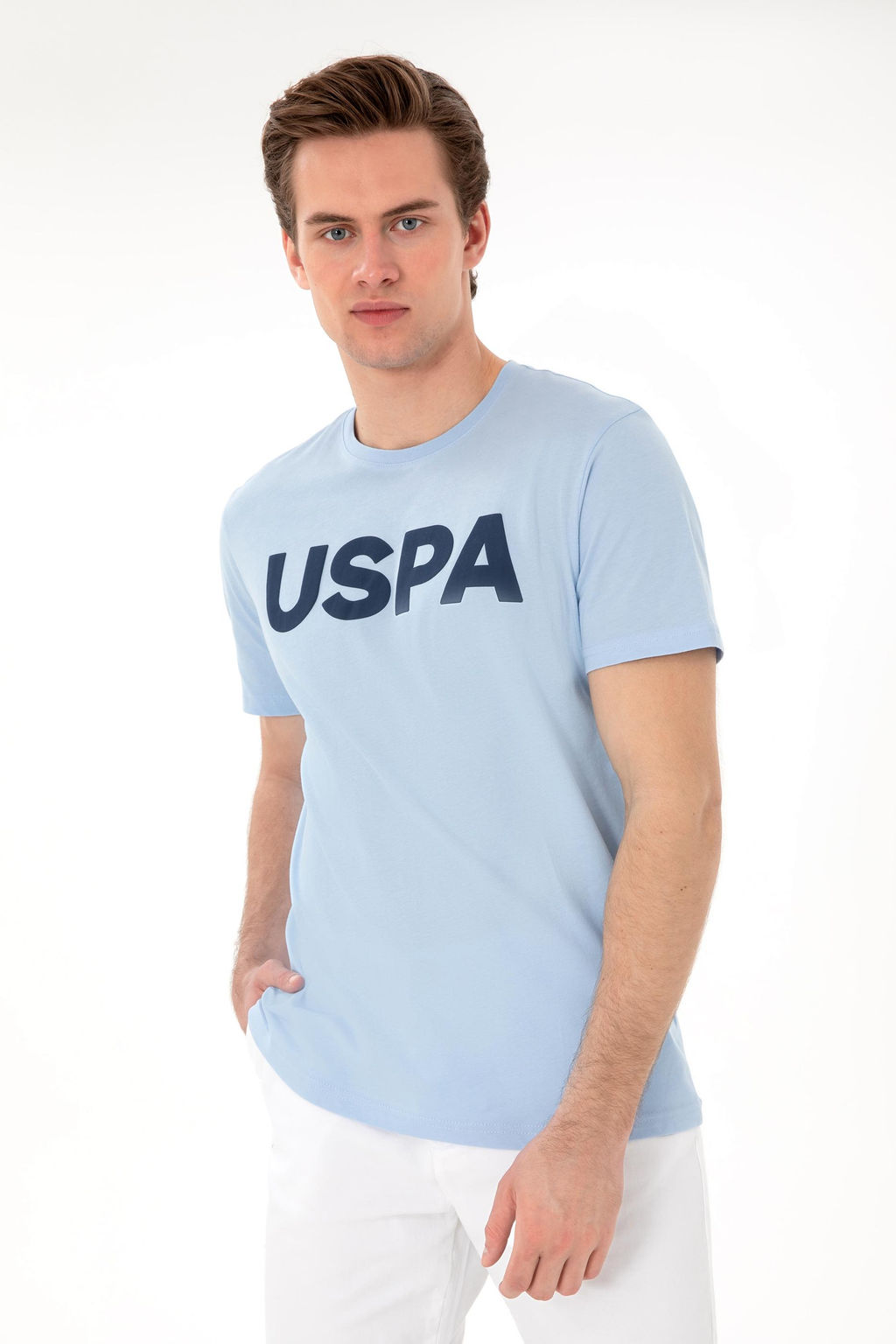 Erkek Regular Fit Bisiklet Yaka A__k Mavi Basic Ti__rt Sepette S_rpriz _ndirim - U.s. polo assn фото 8