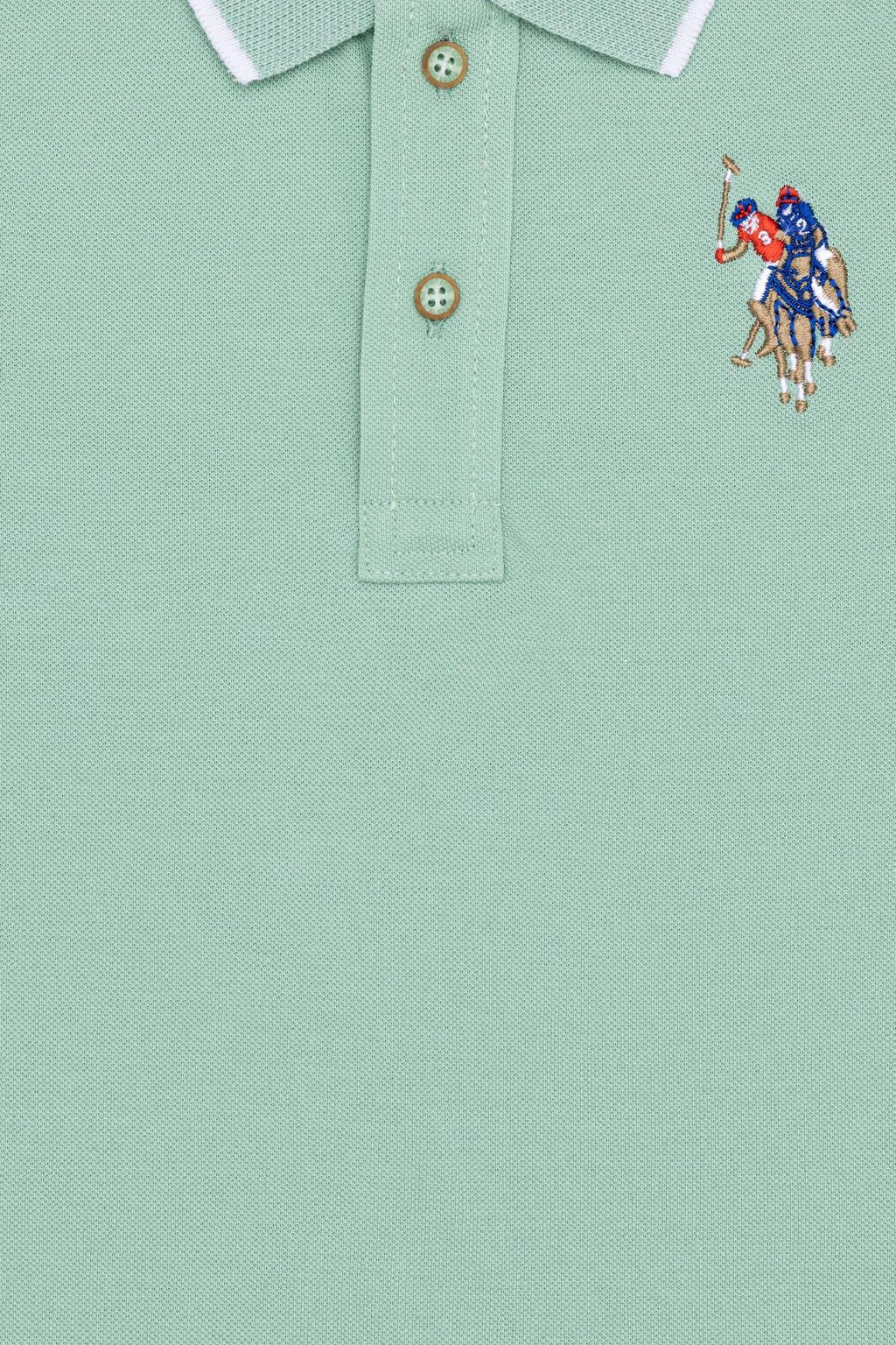 Мятно-зеленая футболка с воротником поло для мальчиков для мальчиков - U.s. polo assn фото 3
