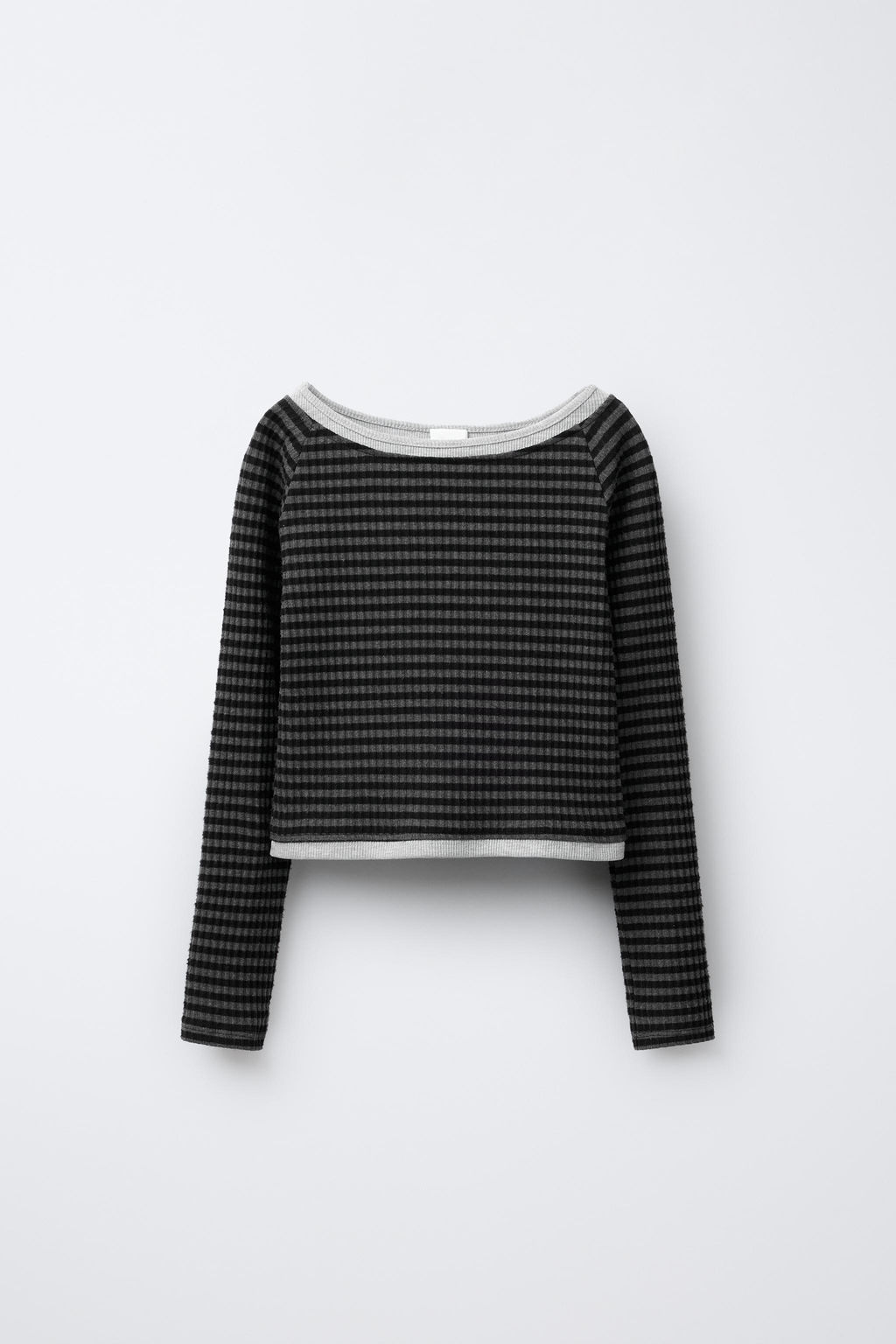 DOUBLE TEXTURE STRIPED T-SHIRT