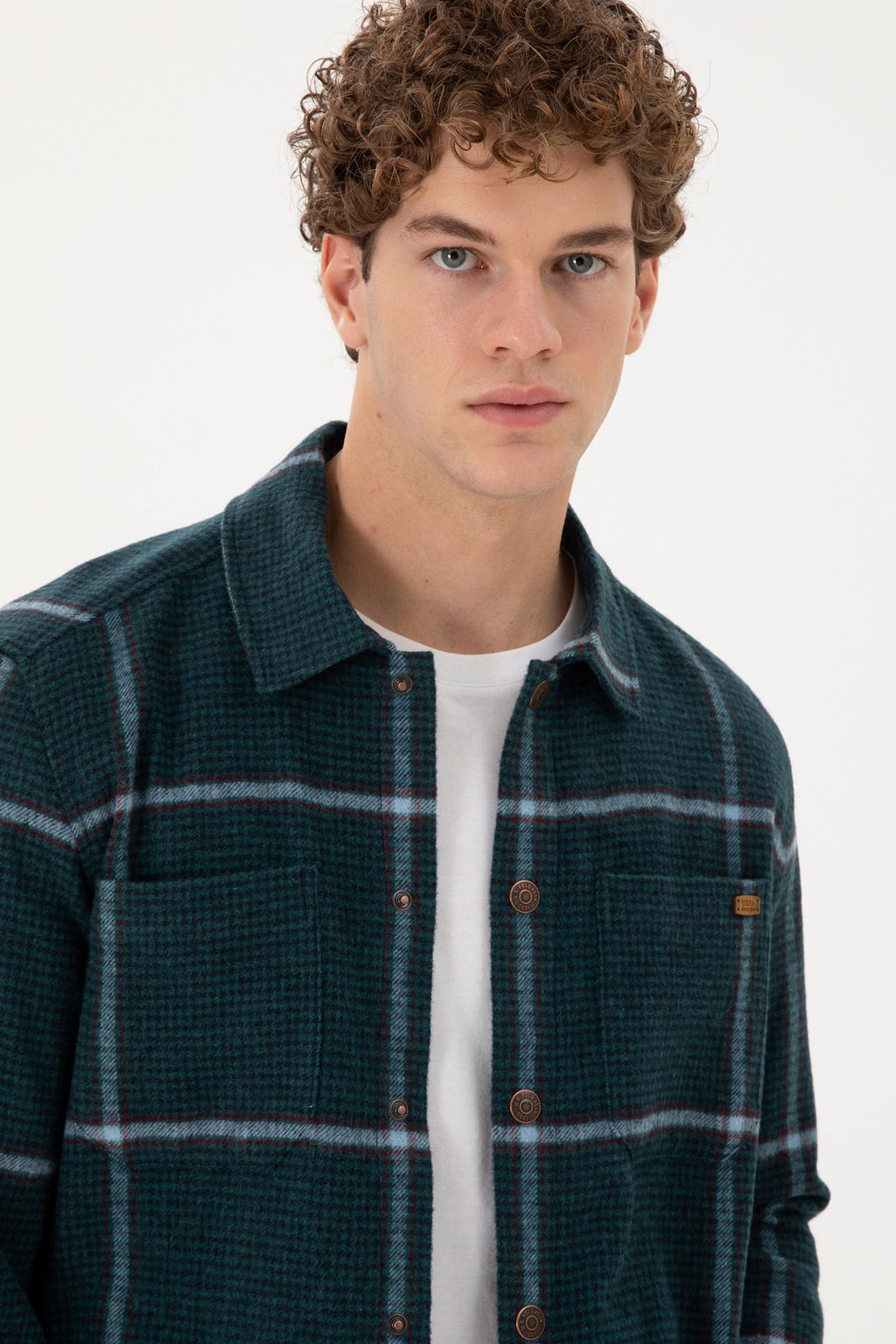 Мужская темно-зеленая рубашка с длинным рукавом - U.s. polo assn фото 2