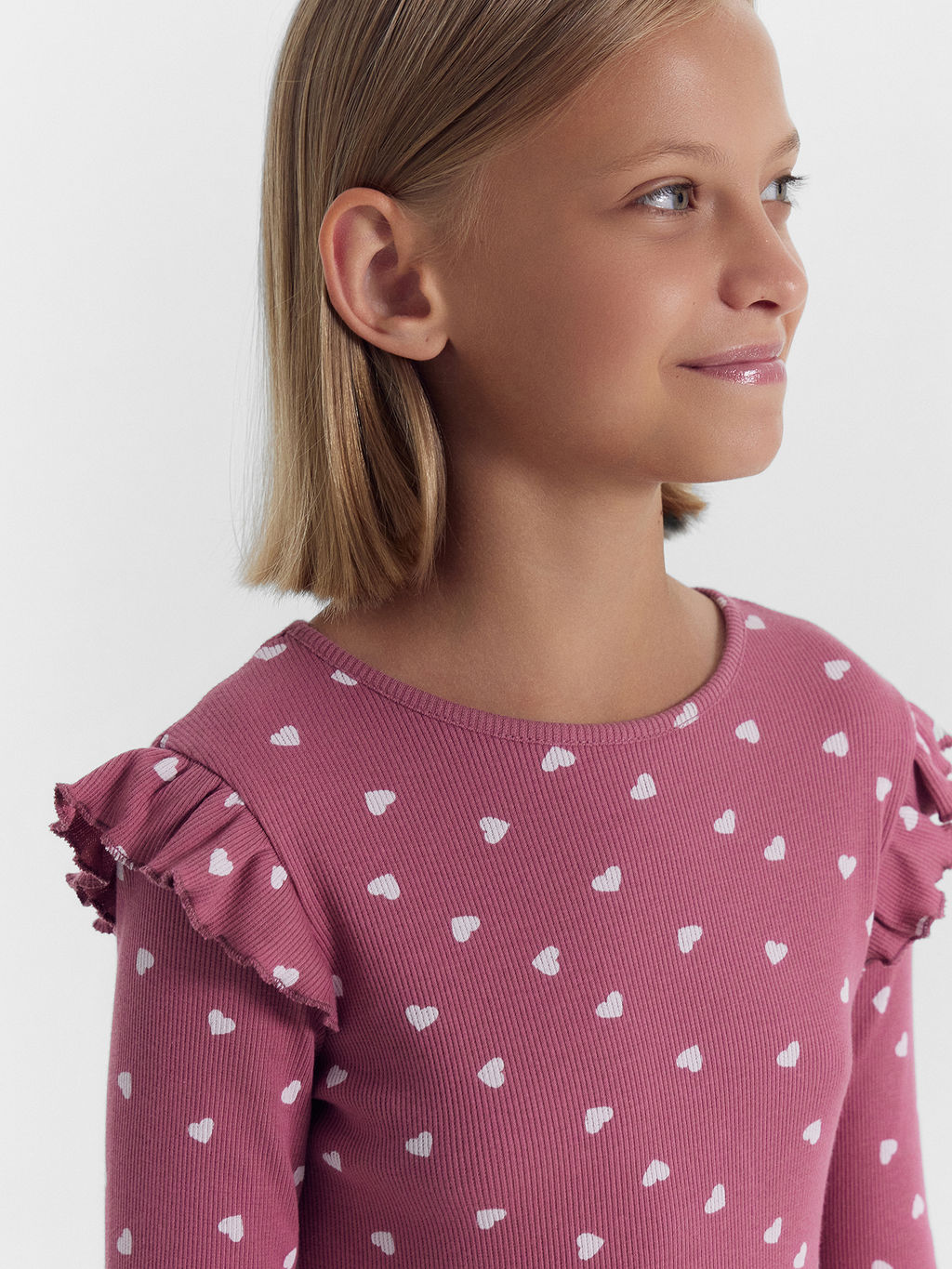 Платье для девочек в розовом оттенке с белыми сердечками - Mark formelle фото 5