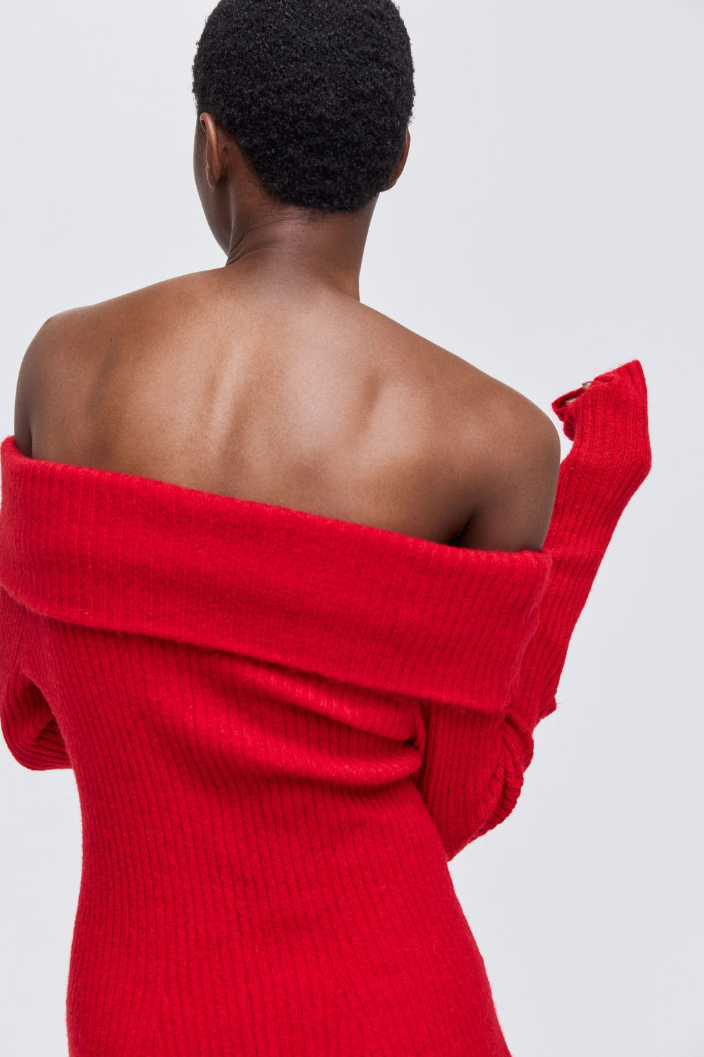 Vestido off-the-shoulder en punto de canal? - H&m фото 7
