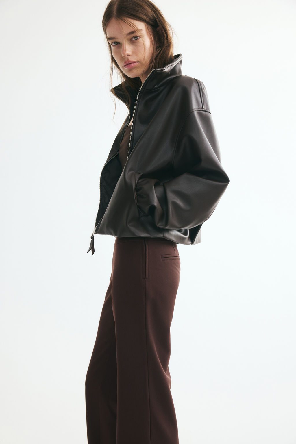 Low-waisted twill trousers - H&m фото 5