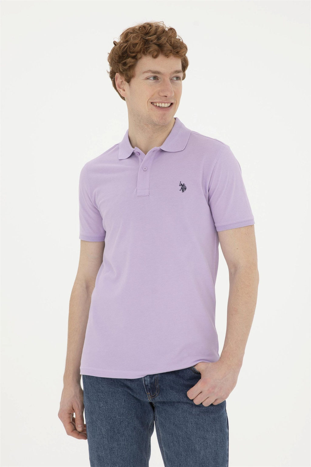 U. S. Polo Assn / Мужская сиреневая базовая футболка - U.s. polo assn фото 3
