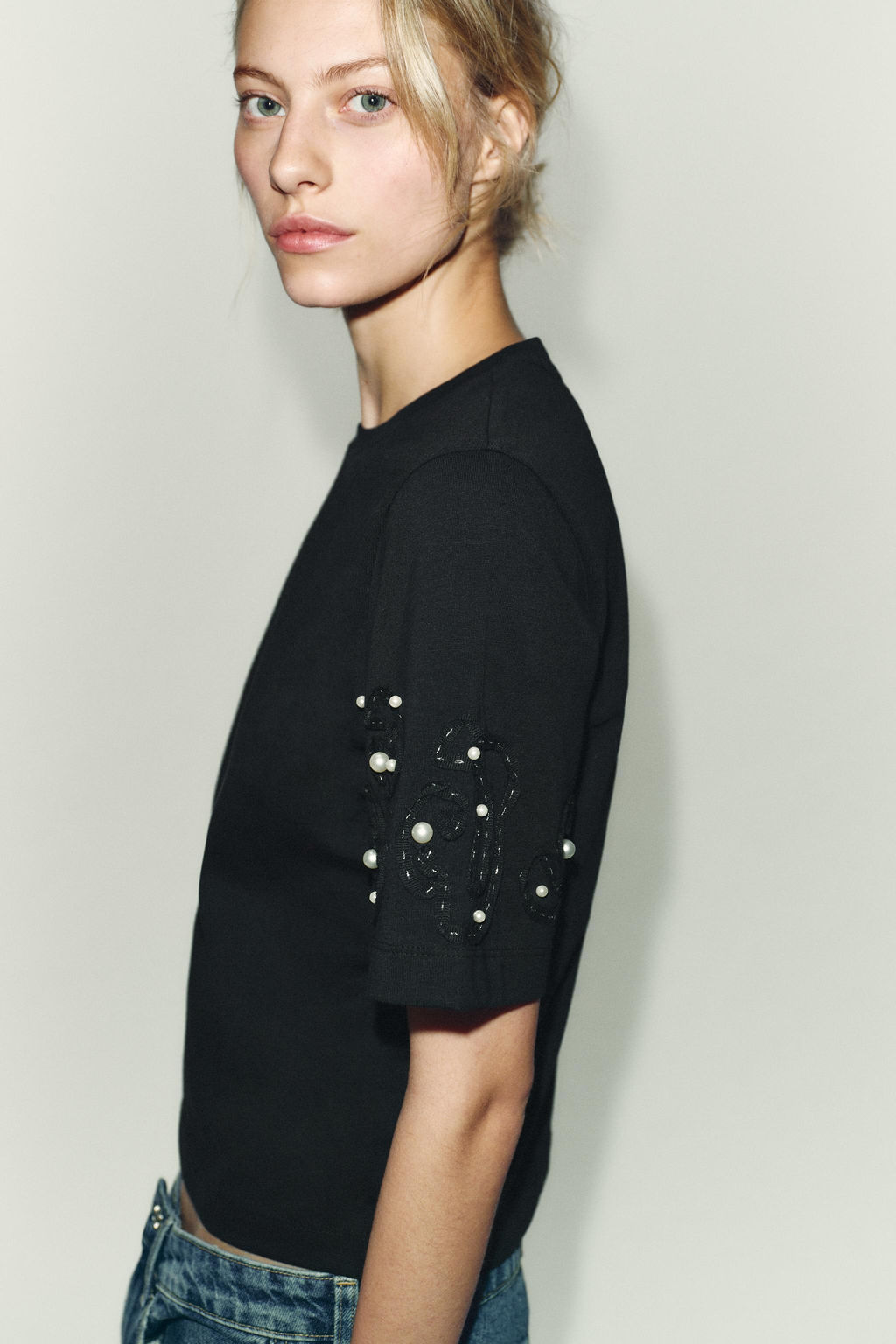 EMBROIDERED BEADED T-SHIRT - Zara фото 3