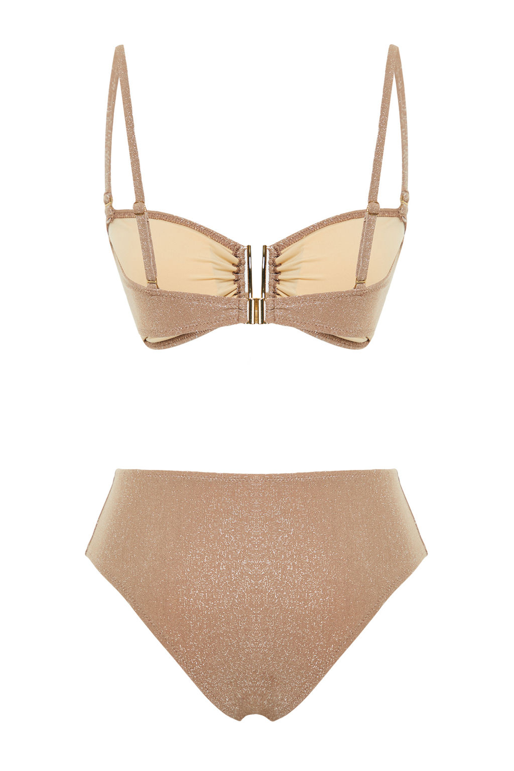 Vizon Straplez Aksesuarl? Simli Brazilian Bikini Tak?m? TBESS24BT00054