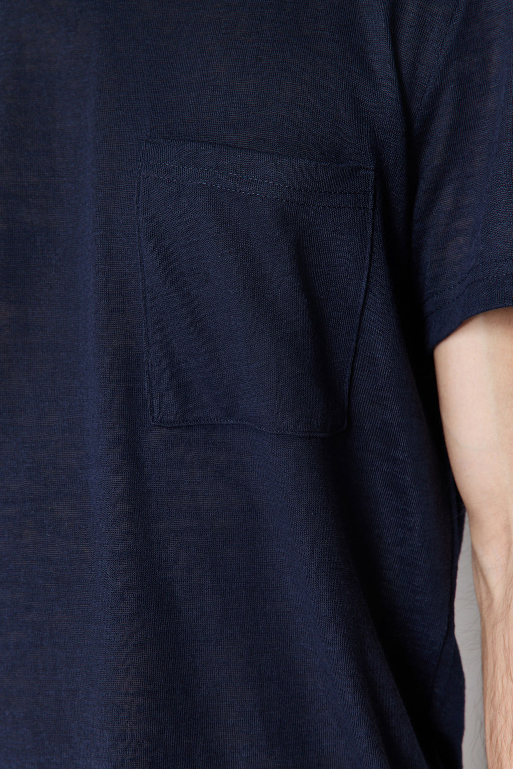 Lacivert Regular/Normal Kesim Cepli Keten Gorunumlu K?sa Kol T-Shirt TMNSS24TS00046 - Trendyolmilla фото 5