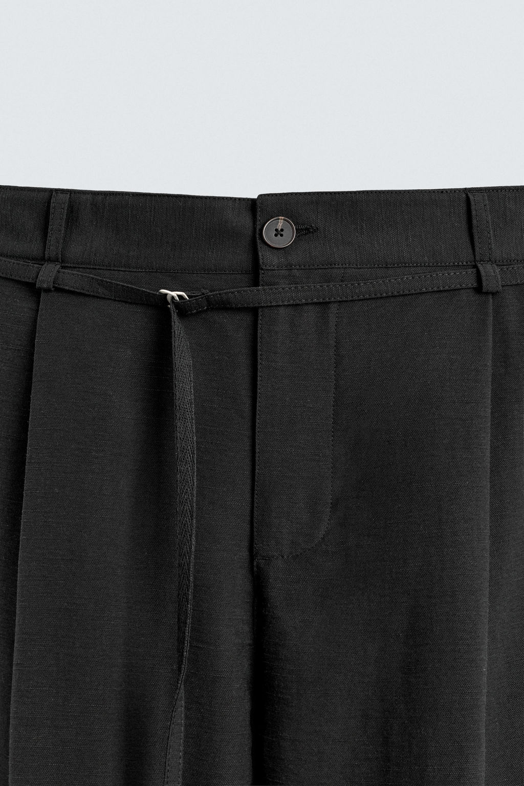 PANTAL?N BALLOON FIT PLIEGUES CINTUR?N / Negro - Zara фото 8