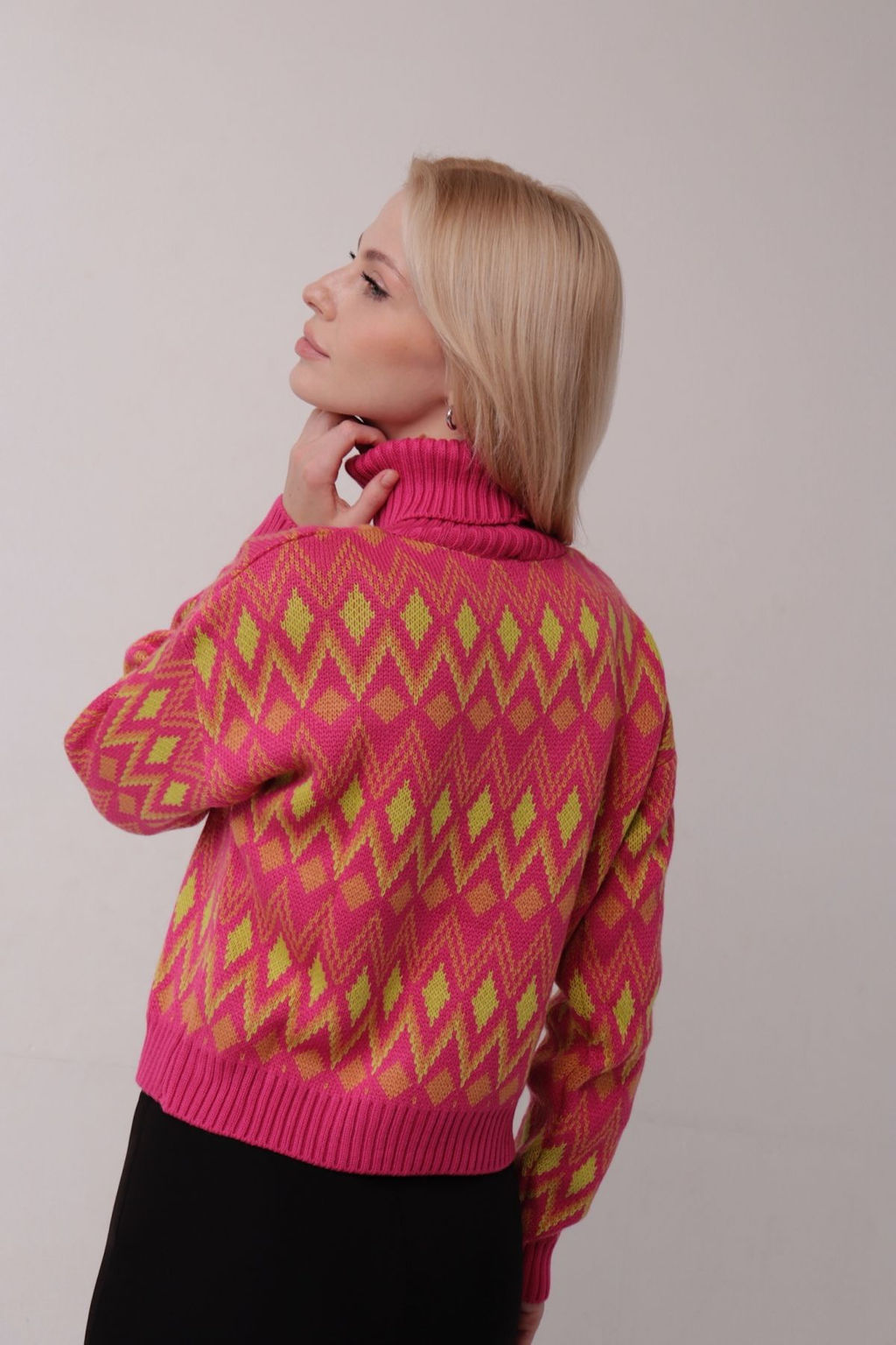 11060 Свитер розовый с узорами - Martichelli фото 21