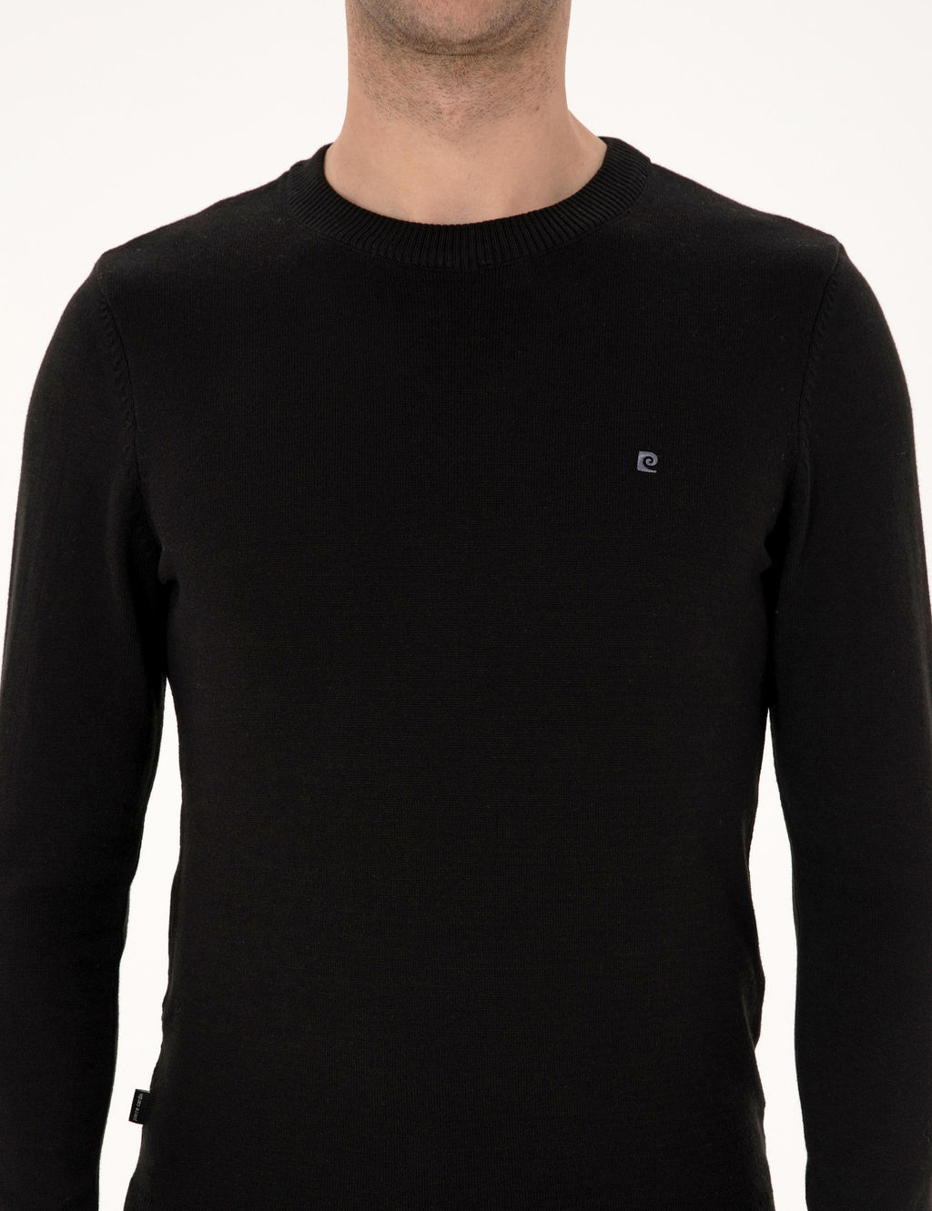 Siyah Slim Fit Bisiklet Yaka Basic Triko Kazak - Pierre cardin фото 6