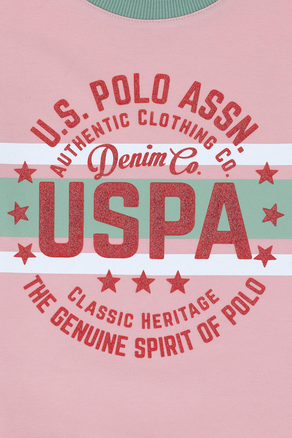 Розовый свитшот с круглым вырезом для девочек Неожиданная скидка в корзине - U.s. polo assn фото 4