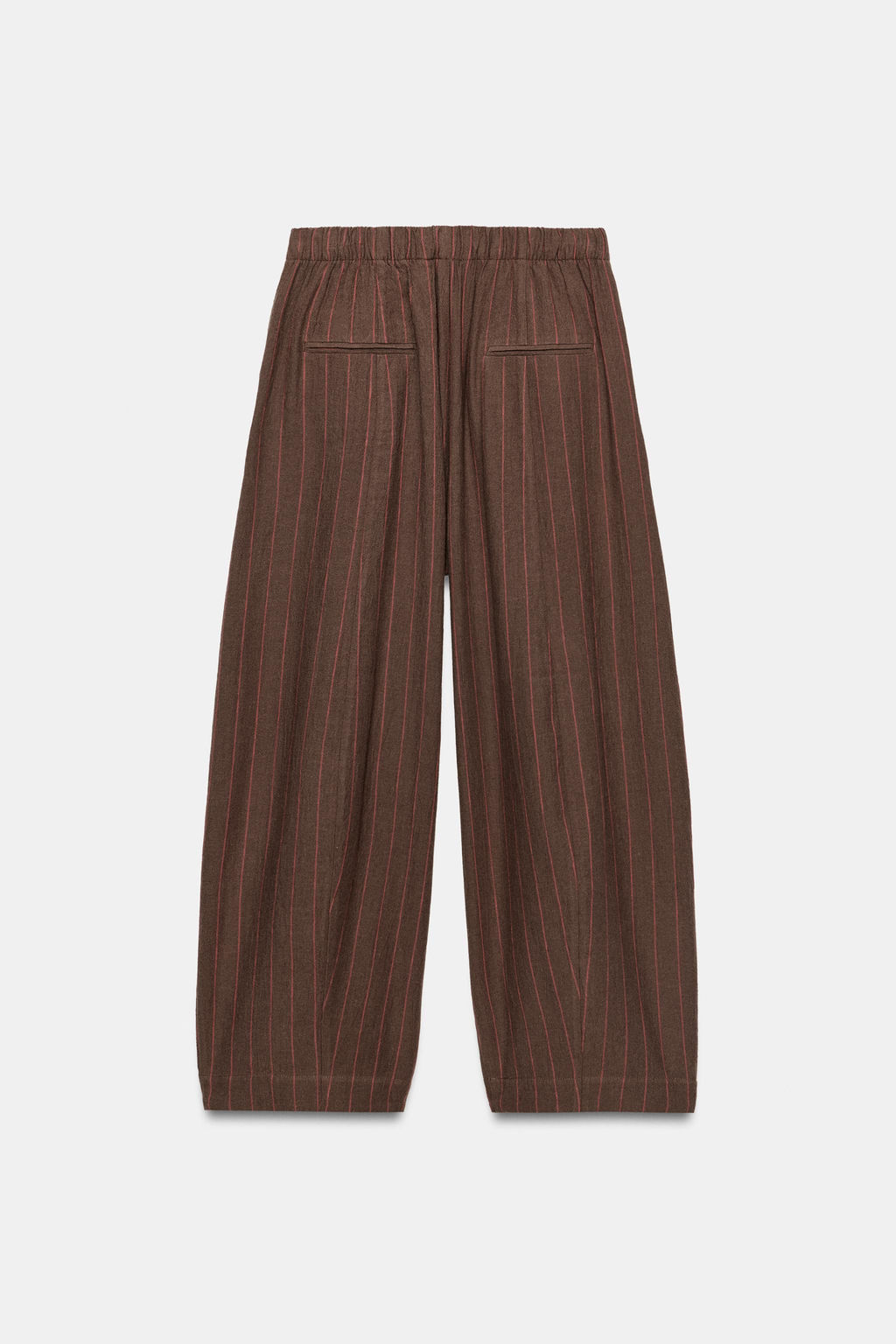 PANTAL?N CON LINO RAYAS ZW COLLECTION / Marr?n - Zara фото 6
